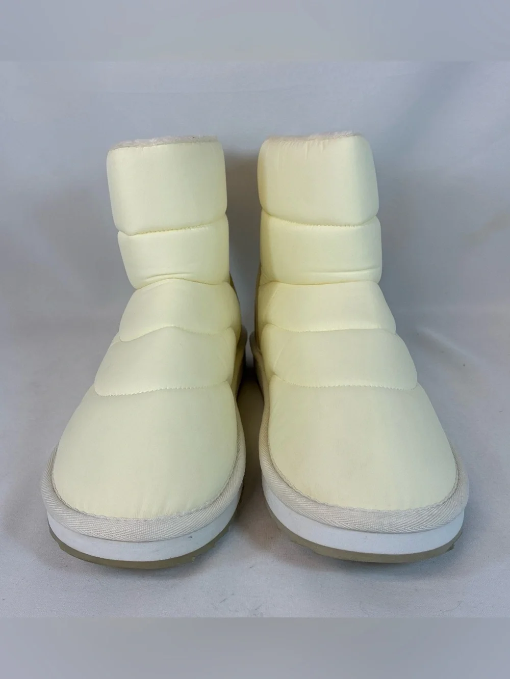 Lands End Ladies Puffer Insulated Quilted Faux Fur Lined Boots Sz 8
